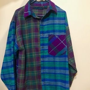 Oversized Purple and green flannel